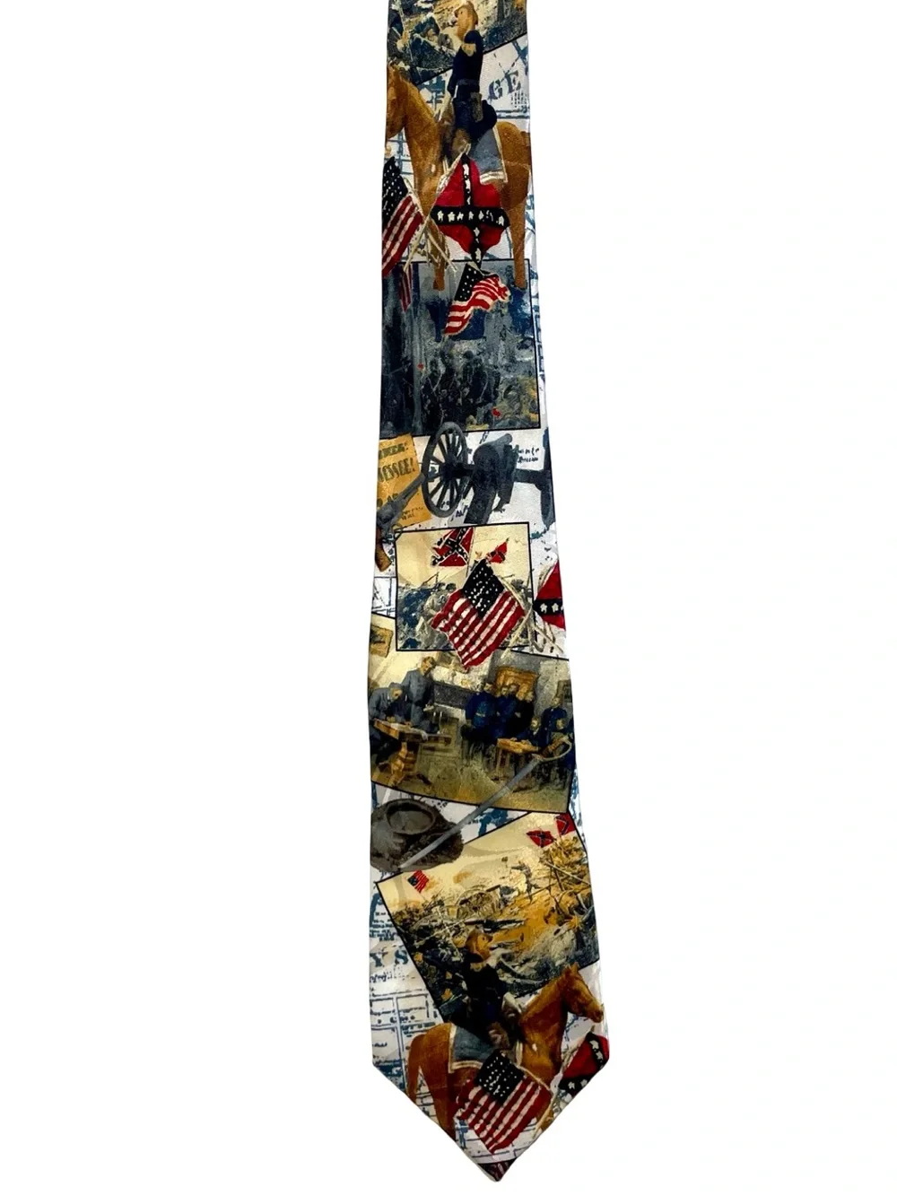 Steven Harris Handmade Civil War Historical Collage Novelty Necktie